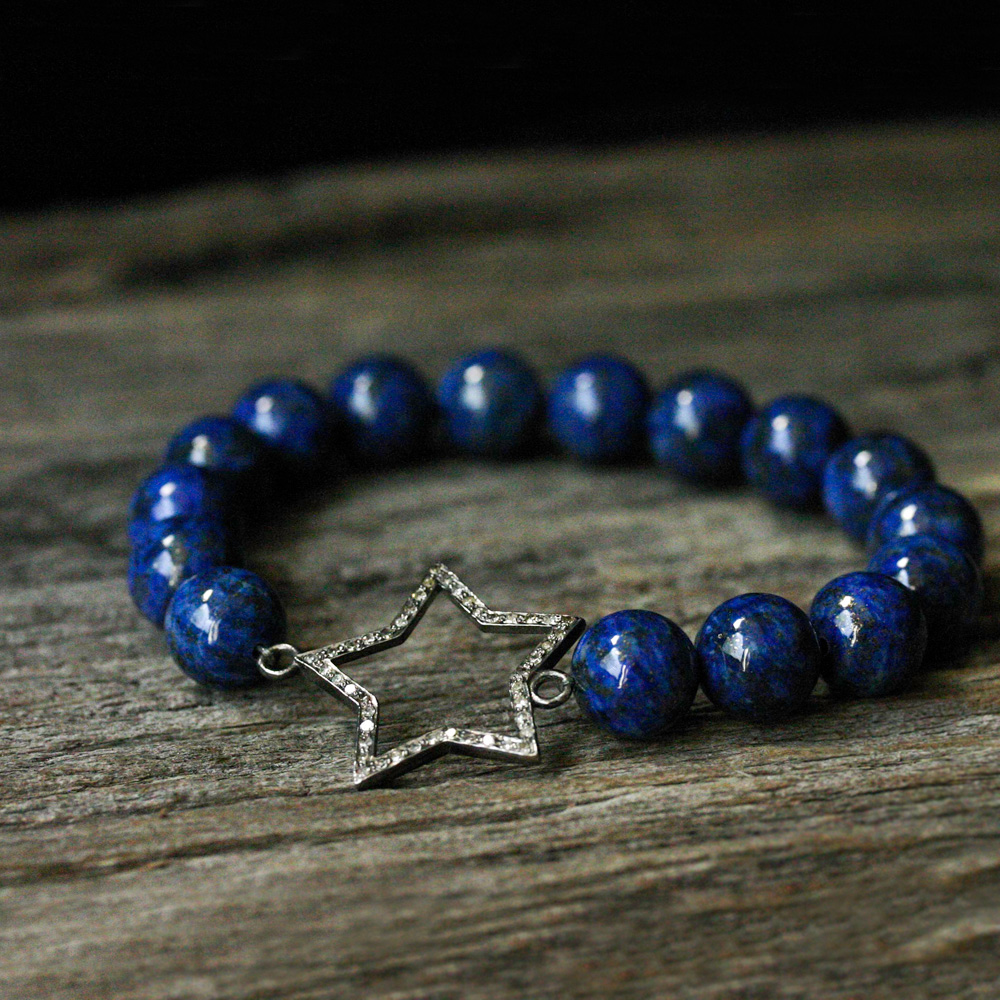 Diamond Star Lapis Lazuli Bracelet