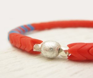 Orange Chevron Vintage African Trade Bracelet Orange Chevron Vintage African Trade Bracelet