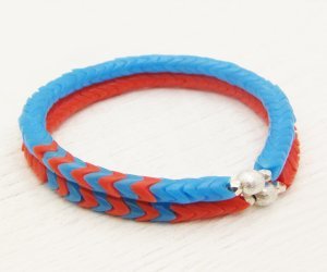 Orange Chevron Vintage African Trade Bracelet Orange Chevron Vintage African Trade Bracelet