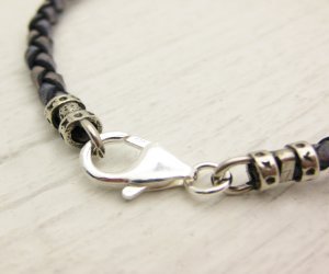 Silver Pave Blue Leather Bracelet Silver Pave Blue Leather Bracelet