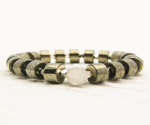 Gold Pyrite Sterling Statement Bracelet Gold Pyrite Sterling Statement Bracelet