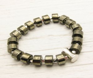 Gold Pyrite Sterling Statement Bracelet Gold Pyrite Sterling Statement Bracelet