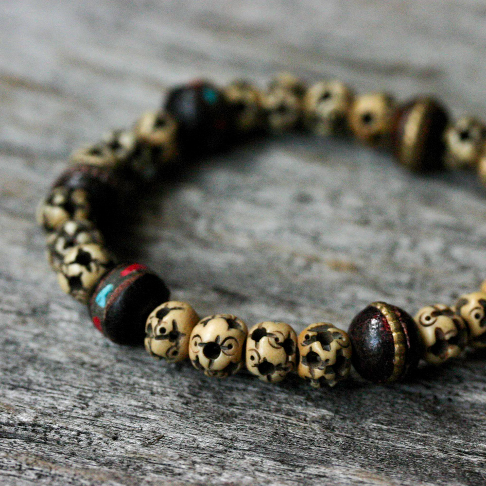 Unisex Boho Tribal Bone Beadwork Bracelet Unisex Boho Tribal Bone Beadwork Bracelet