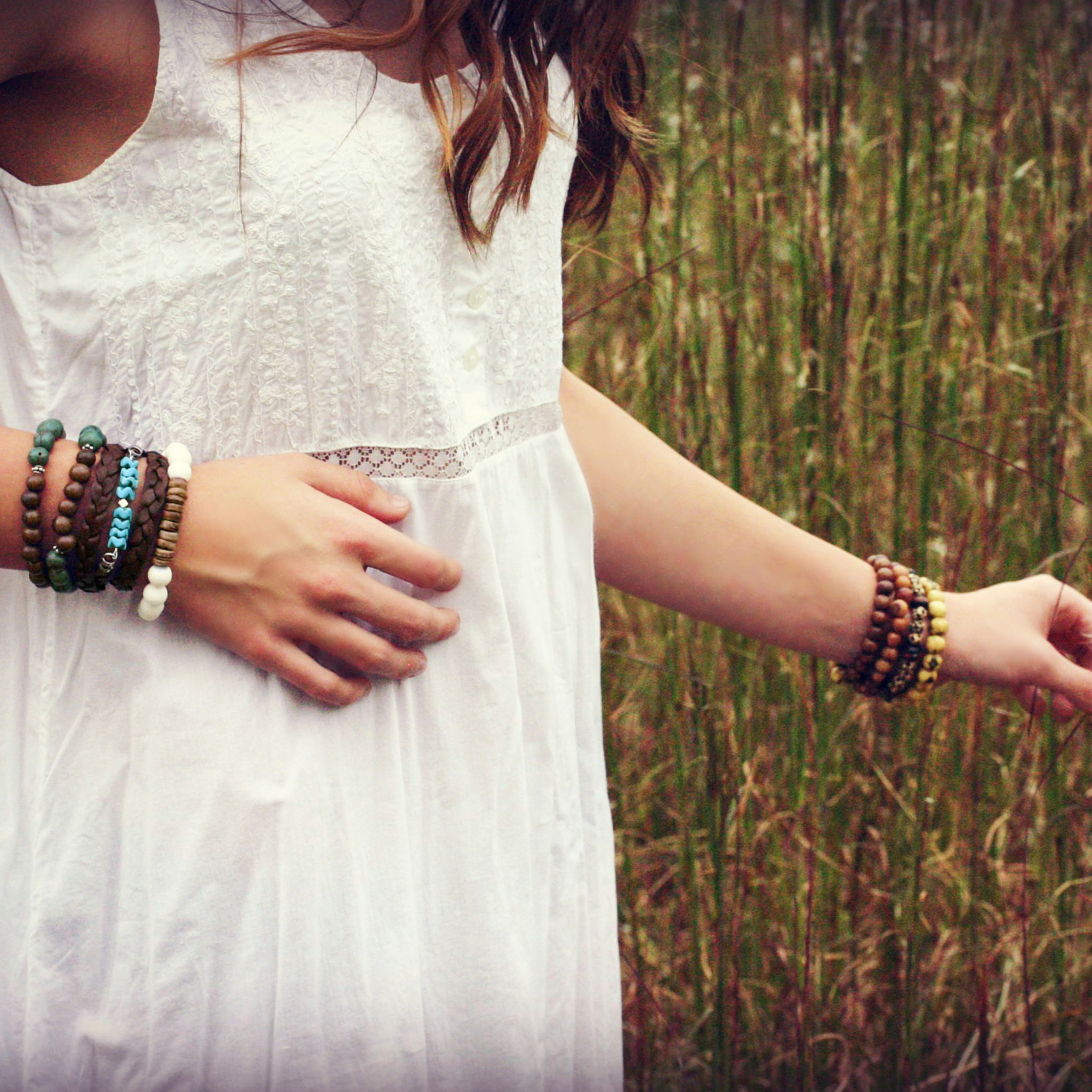 Coral Coconut Stacking Bracelet Coral Coconut Stacking Bracelet