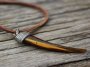 Diamond Tusk Leather Necklace