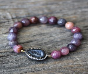 Diamond Druzy Sapphire Statement Bracelet Diamond Druzy Sapphire Statement Bracelet