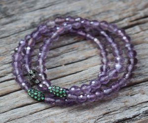 Tsavorite Amethyst Beaded Bracelet Tsavorite Amethyst Beaded Bracelet